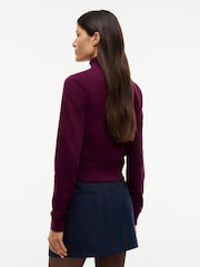 Tommy Jeans Pink Funnel Neck Fitted Zip-Thru Sweatshirt - Image 2 of 5