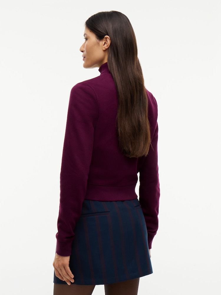 Tommy Jeans Pink Funnel Neck Fitted Zip-Thru Sweatshirt - Image 2 of 5 Tommy Jeans Pink Funnel Neck Fitted Zip-Thru Sweatshirt - Image 2 of 5
