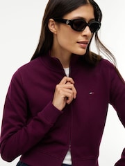 Tommy Jeans Pink Funnel Neck Fitted Zip-Thru Sweatshirt - Image 4 of 5