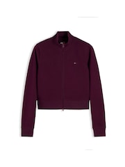 Tommy Jeans Pink Funnel Neck Fitted Zip-Thru Sweatshirt - Image 5 of 5