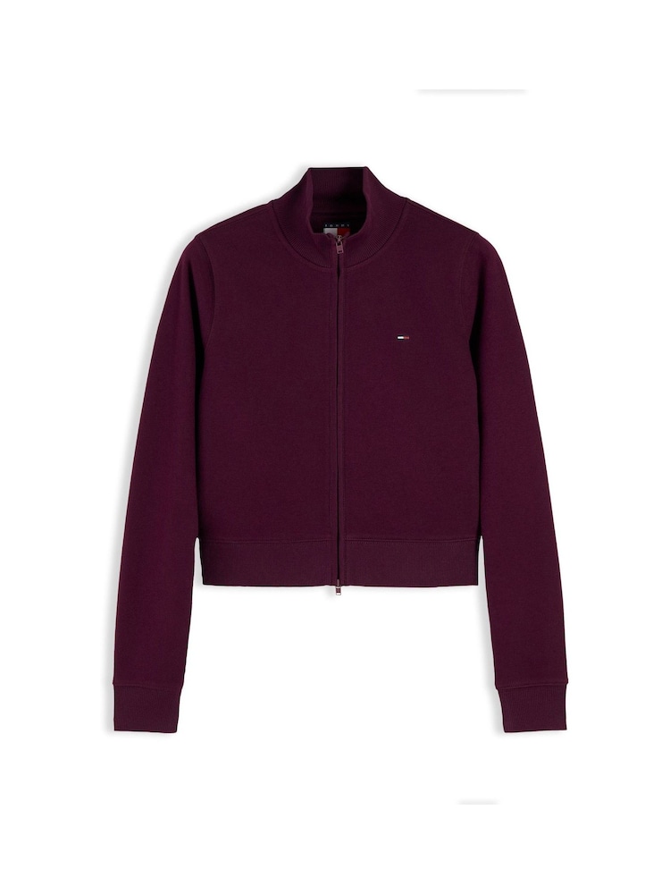 Tommy Jeans Pink Funnel Neck Fitted Zip-Thru Sweatshirt - Image 5 of 5 Tommy Jeans Pink Funnel Neck Fitted Zip-Thru Sweatshirt - Image 5 of 5