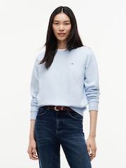 Tommy Hilfiger Blue Brushed Fleece Crew Neck Sweatshirt - Image 1 of 5