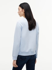 Tommy Hilfiger Blue Brushed Fleece Crew Neck Sweatshirt - Image 2 of 5