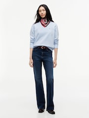 Tommy Hilfiger Blue Brushed Fleece Crew Neck Sweatshirt - Image 3 of 5