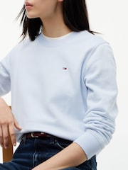 Tommy Hilfiger Blue Brushed Fleece Crew Neck Sweatshirt - Image 4 of 5