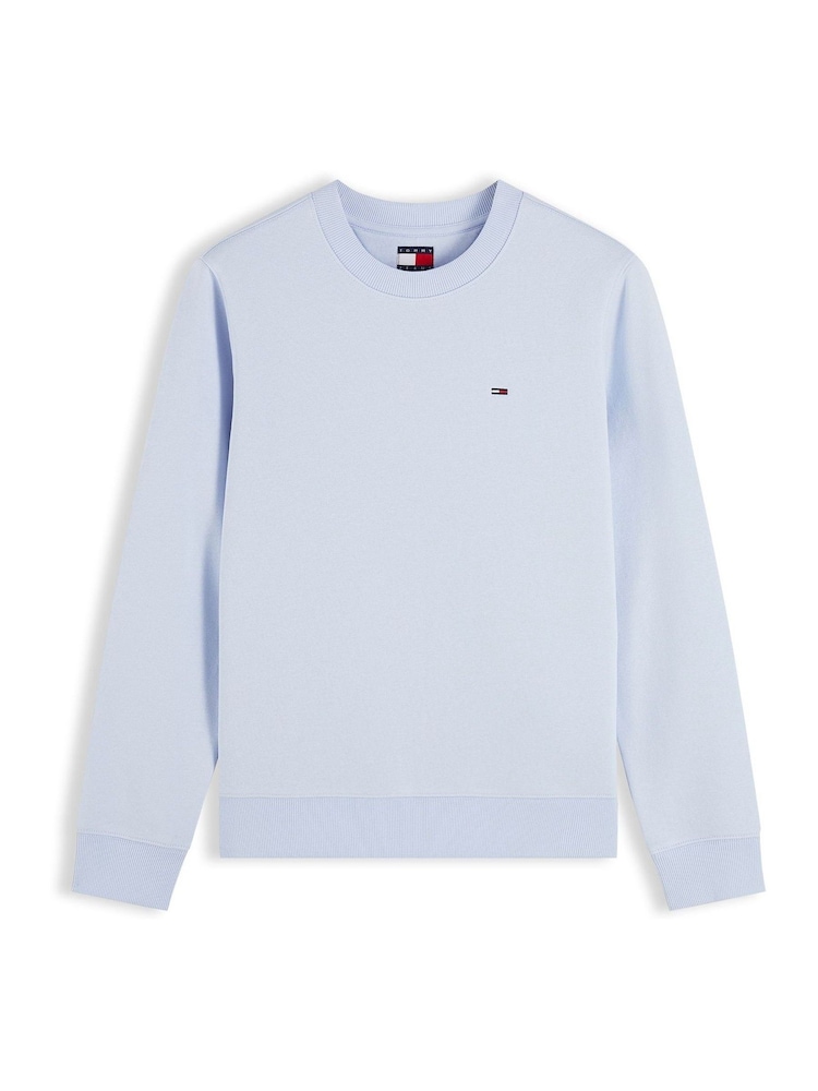 Tommy Hilfiger Blue Brushed Fleece Crew Neck Sweatshirt - Image 5 of 5 Tommy Hilfiger Blue Brushed Fleece Crew Neck Sweatshirt - Image 5 of 5