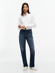 Tommy Jeans White Funnel Neck Fitted Zip-Thru Sweatshirt - Image 3 of 4