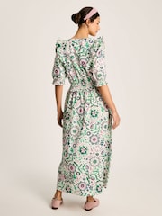 Joules Rosalie Pink/Green V-Neck Frill Dress - Image 2 of 7