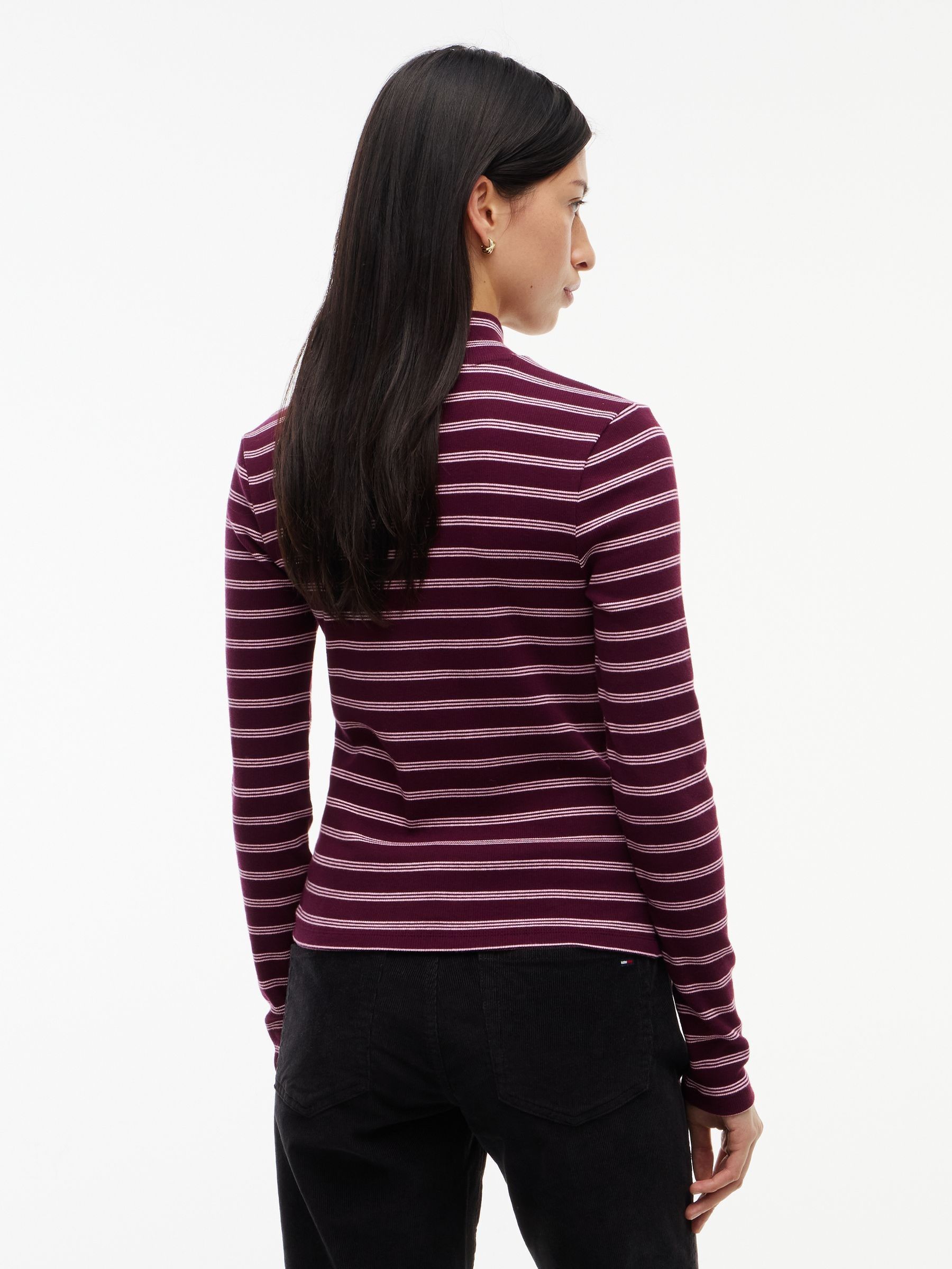 Buy Tommy Jeans Pink Slim Mock Neck Long Sleeve T-Shirt from Next USA