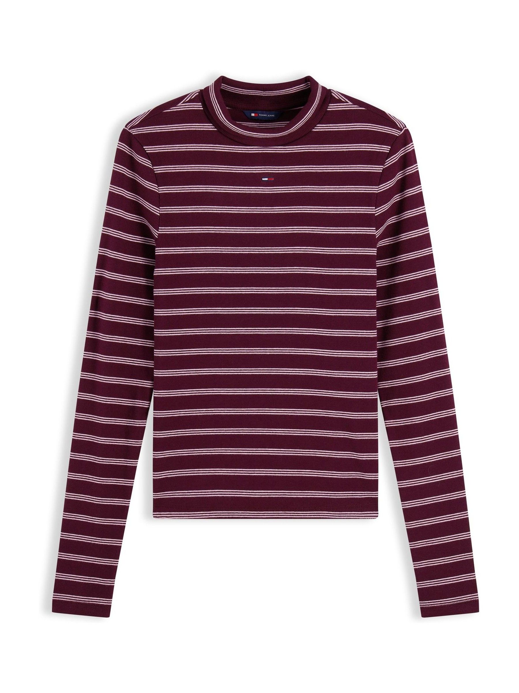 Buy Tommy Jeans Pink Slim Mock Neck Long Sleeve T-Shirt from Next USA