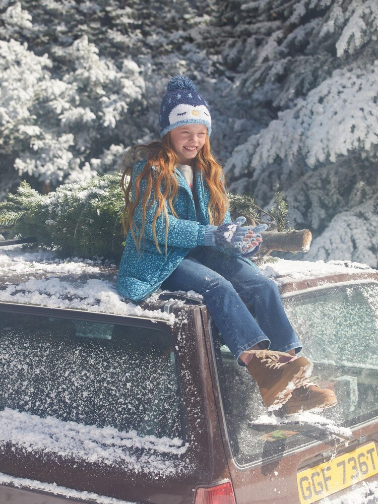 FatFace Blue Pippa Penguin Beanie Hat - Image 1 of 1