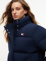 Tommy Jeans Blue Relaxed Down Alaska Puffer Jacket - Image 4 of 6