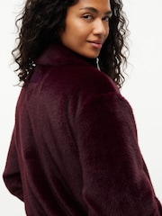 Tommy Jeans Pink Faux Fur Relaxed Zip-Thru Jacket - Image 4 of 6