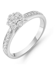 Beaverbrooks Platinum Diamond Cluster Ring - Image 1 of 5