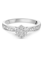 Beaverbrooks Platinum Diamond Cluster Ring - Image 2 of 5