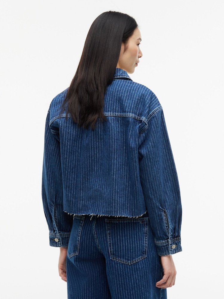 Tommy Jeans Blue Stripe Relaxed Denim Shirt - Image 2 of 5 Tommy Jeans Blue Stripe Relaxed Denim Shirt - Image 2 of 5