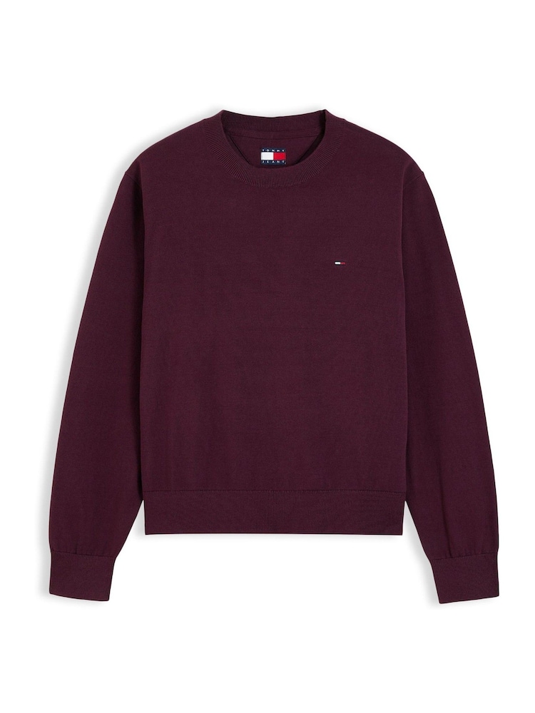Tommy Jeans Pink Boxy Crew Neck Jumper - Image 5 of 5 Tommy Jeans Pink Boxy Crew Neck Jumper - Image 5 of 5