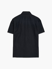 Μαύρο - Πουκάμισο French Connection Cotton Linen Blend Κοντομάνικο με τσέπες στο στήθος και κουμπιά - Εικόνα 4 από 6