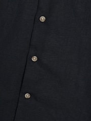 Μαύρο - Πουκάμισο French Connection Cotton Linen Blend Κοντομάνικο με τσέπες στο στήθος και κουμπιά - Εικόνα 6 από 6