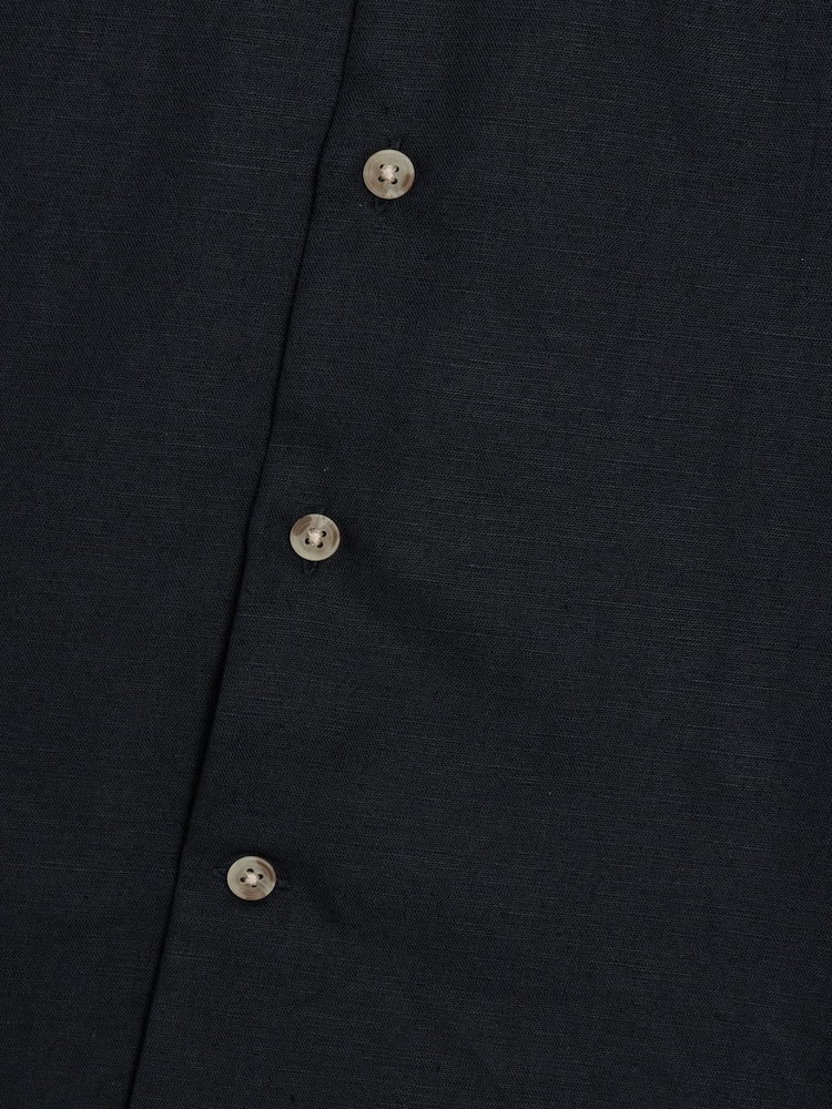 Μαύρο - Πουκάμισο French Connection Cotton Linen Blend Κοντομάνικο με τσέπες στο στήθος και κουμπιά - Εικόνα 6 από 6 Μαύρο - Πουκάμισο French Connection Cotton Linen Blend Κοντομάνικο με τσέπες στο στήθος και κουμπιά - Εικόνα 6 από 6