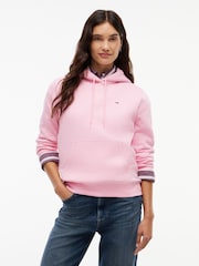 Tommy Jeans Pink Brushed Fleece Drawstring Hoodie - Image 1 of 5