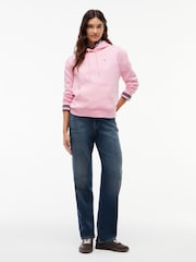 Tommy Jeans Pink Brushed Fleece Drawstring Hoodie - Image 3 of 5
