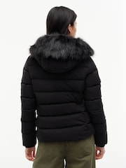 Tommy Jeans Black Slim Down Hooded Puffer Jacket - Image 2 of 6