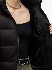 Tommy Jeans Black Slim Down Hooded Puffer Jacket - Image 5 of 6