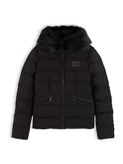 Tommy Jeans Black Slim Down Hooded Puffer Jacket - Image 6 of 6