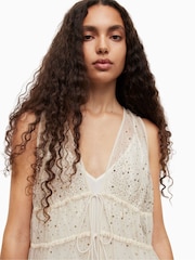 AllSaints White Embroidered Robyn Dress - Image 6 of 7