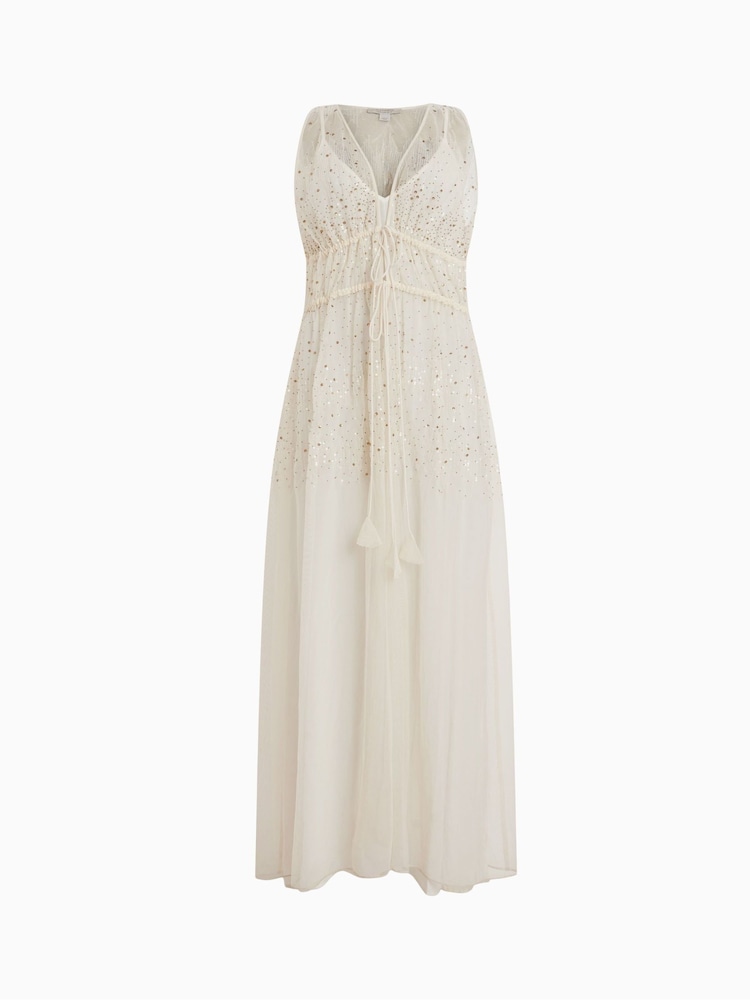 AllSaints White Embroidered Robyn Dress - Image 7 of 7