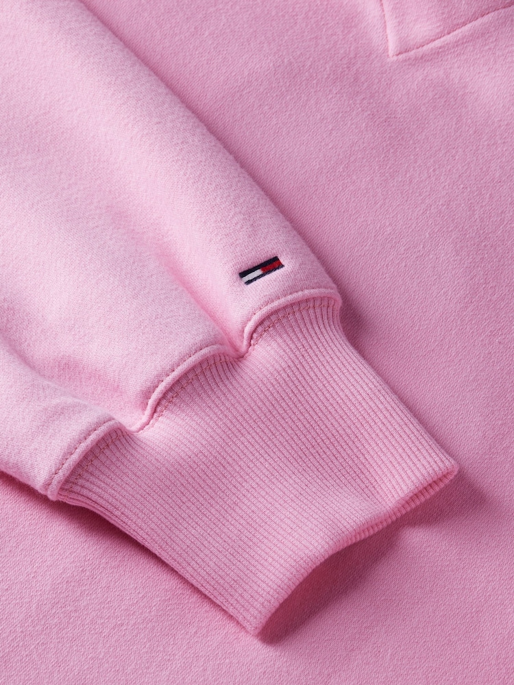 Tommy Jeans Light Pink Varsity Logo Oversized Fleece Hoodie - Image 4 of 4 Tommy Jeans Light Pink Varsity Logo Oversized Fleece Hoodie - Image 4 of 4