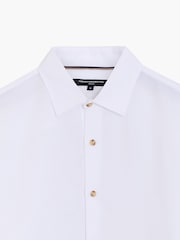 French Connection White Cotton Linen Blend Button Long Sleeve Shirt - Image 5 of 6