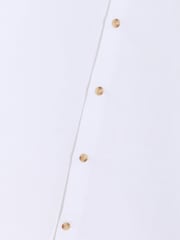 French Connection White Cotton Linen Blend Button Long Sleeve Shirt - Image 6 of 6