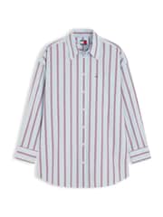 Tommy Jeans Blue Oversized Fit Yarn Dyed Poplin Shirt - Image 5 of 5