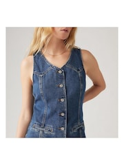 Levi's® Longline Denim-Weste aus 100 % Baumwolle - Bild 7 von 9