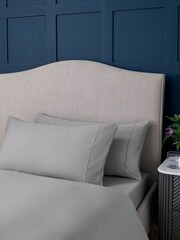 Set of 2 Silver 300 Thread Count Collection King Size Luxe 100% Cotton Pillowcases - Image 1 of 4