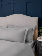 Set of 2 Silver 300 Thread Count Collection King Size Luxe 100% Cotton Pillowcases - Image 2 of 4