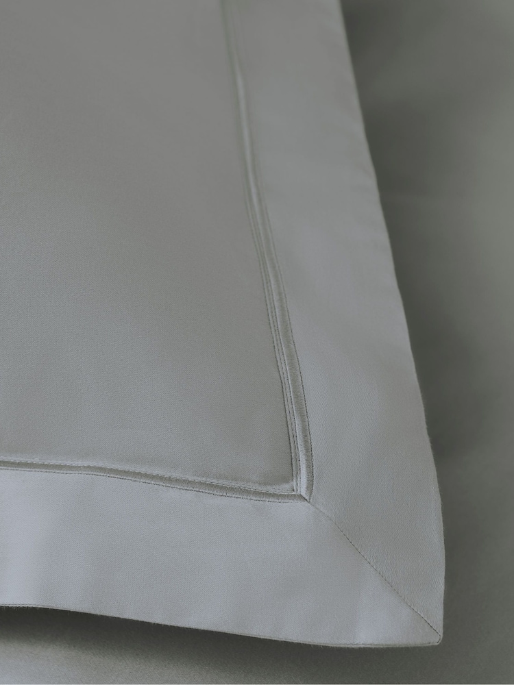 Set of 2 Silver 300 Thread Count Collection King Size Luxe 100% Cotton Pillowcases - Image 4 of 4