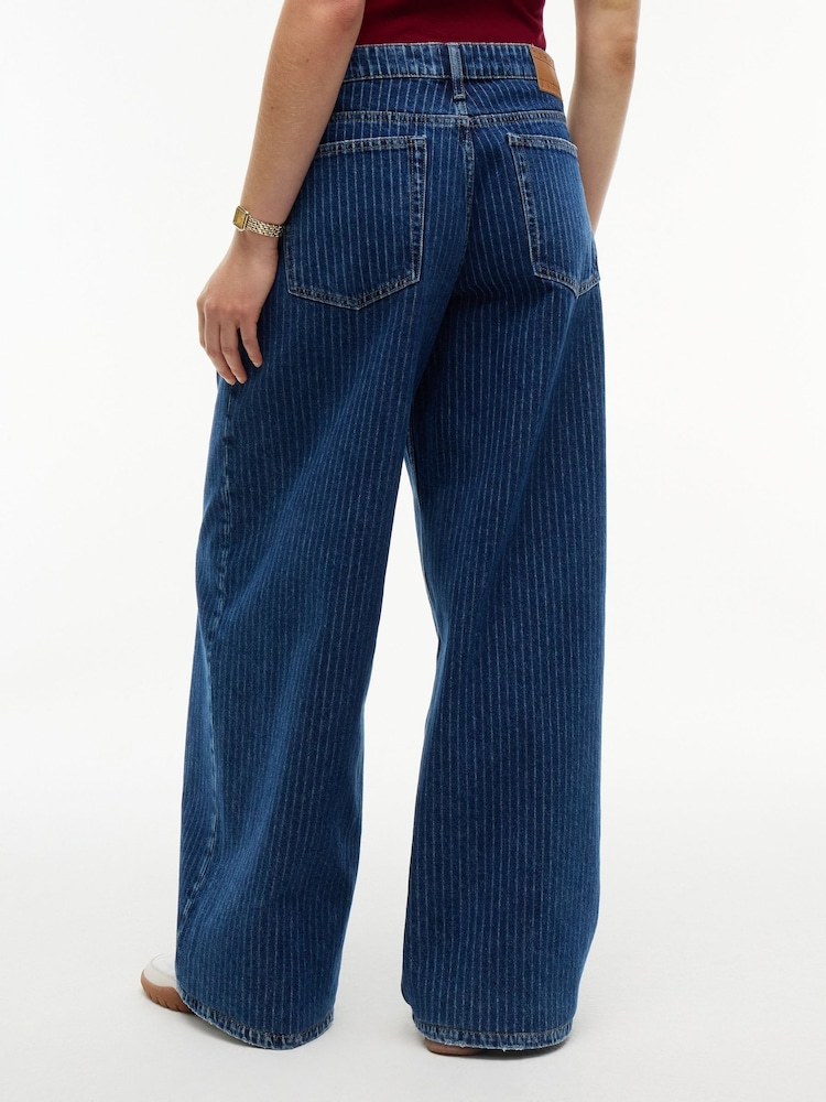 Tommy Jeans Blue Daisy Low Rise Loose Pinstripe Jeans - Image 2 of 6 Tommy Jeans Blue Daisy Low Rise Loose Pinstripe Jeans - Image 2 of 6