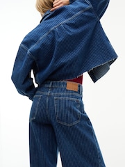 Tommy Jeans Blue Daisy Low Rise Loose Pinstripe Jeans - Image 5 of 6