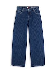 Tommy Jeans Blue Daisy Low Rise Loose Pinstripe Jeans - Image 6 of 6