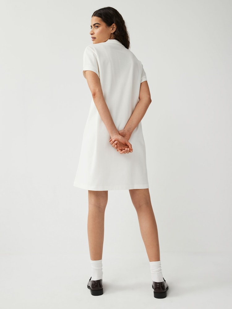Fred Perry Womens Lace Tape Pique White Dress - Image 2 of 4