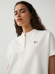 Fred Perry Womens Lace Tape Pique White Dress - Image 4 of 4