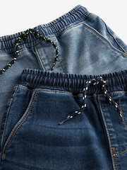 Dark Blue/Light Blue Jersey Denim Shorts 2 Pack (3-16yrs) - Image 5 of 5