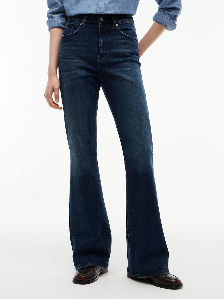 Tommy Jeans Blue Sylvia High Rise Bootcut Faded Jeans - Image 1 of 5