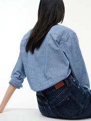 Tommy Jeans Blue Sylvia High Rise Bootcut Faded Jeans - Image 4 of 5