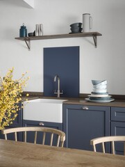 Country Living Peacock Blue Matt Glass Kitchen Splashback 60x75cm - Image 1 of 6