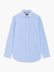 French Connection Blue Cotton Striped Button Long Sleeve Shirt - Image 3 of 6