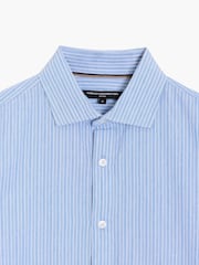 French Connection Blue Cotton Striped Button Long Sleeve Shirt - Image 5 of 6